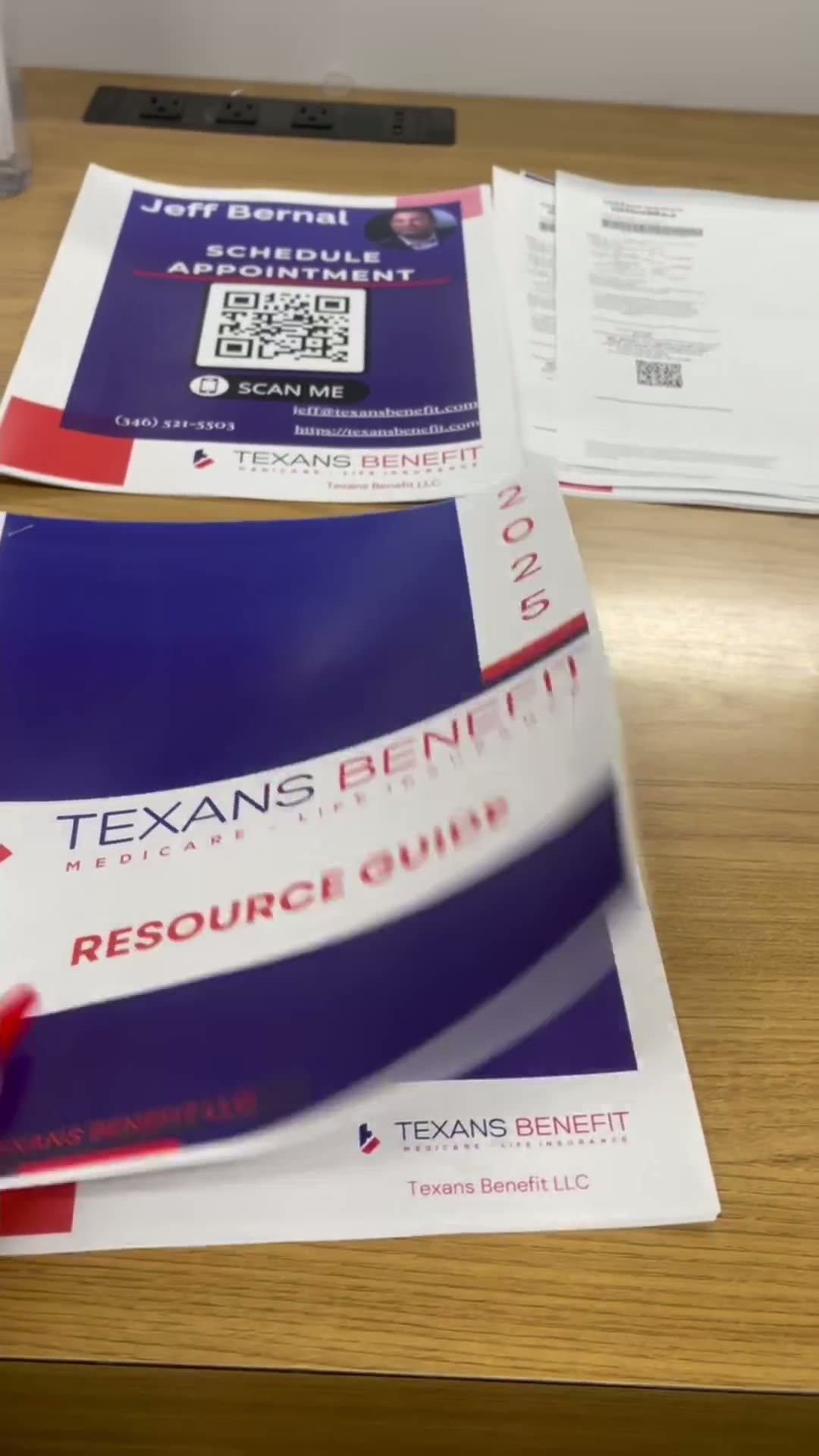 Video walkthrough of custom co-branded Texans Benefit marketing flyers